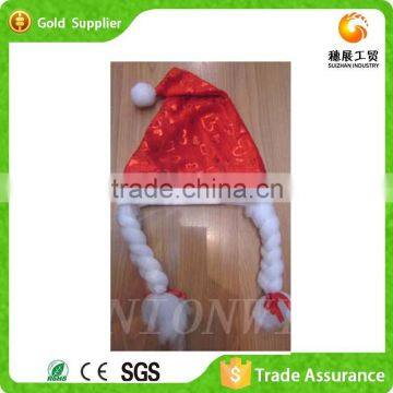 Wholesale Artifical Multi-Purpose Christmas Ornament Women's Plush Santa Hat