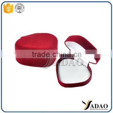 Heart shape red flocking sofia jewelry gift packaging box