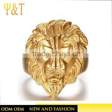 Jingli Jewelry Fashion Stainless Steel Jewelry Gold Lion Head of Judah Rings in Stock
