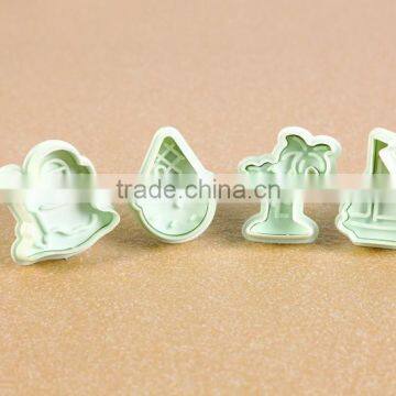 4pcs turtle coconut tree sailing boat shape plunger cutter