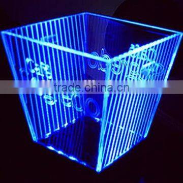 NEW Fashion Large Acrylic Led Ice Bucket, Square Led Beer Bucket for Party photo-5