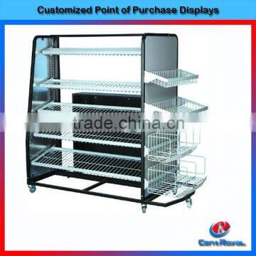 5-layerS new product coating rotating metal bakery display shelves