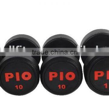Round Fixed Rubber Dumbbell With Colorful Logo