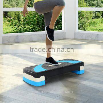 Soozier 32" Adjustable Aerobic Fitness Platform Stepper - Black/Light Blue/Gray