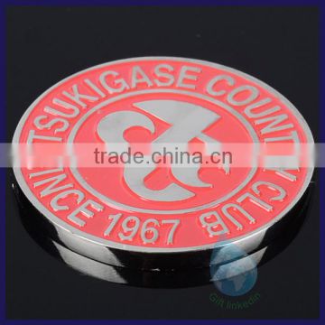 Red enamel souvenir coin for sale/promotional item custom made silver coins