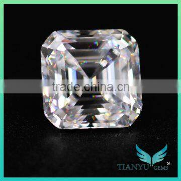 Wholesale CZ 11*11mm Big Asscher Cut Grade 5A White American Cubic Zirconia Stone