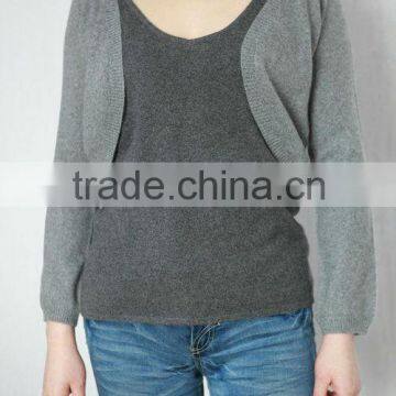 women pure cashmere short cardigan/poncho