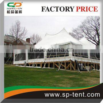 wind resistant Tension party pole canopy 60'x60' with Clear walls