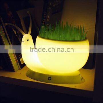 Novelty Snail Led Night Light DC 5V USB Charging 1W ecological plant Potting lamp Home Decoration Yellow Night Light Kid Gift