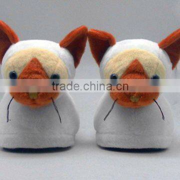 New design kids plush animal indoor slippers