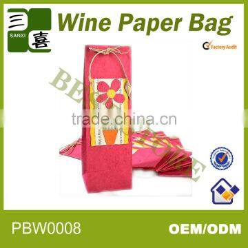 Newest high quality and low price wine gift paper bags