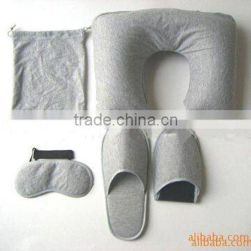 Inflatable Travel Pillow With Eye Mask & Ear Plugs