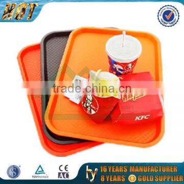 Food grade PP Non-slip Stackable rectangular food court plastic serving trays wholesale