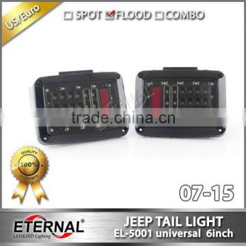 07-16 Jeep Wrangler JK Black LED Rear Tail Light running Brake Turn Signal Reverse lamp