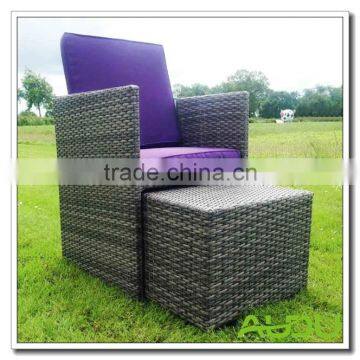 Audu Miami Purple Outdoor Garden Rattan Dining Set photo-4