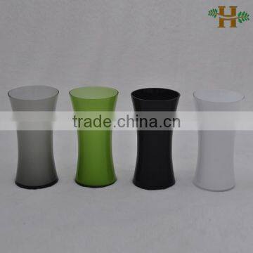 Black and White Thin Waist Glass Color Vases photo-4