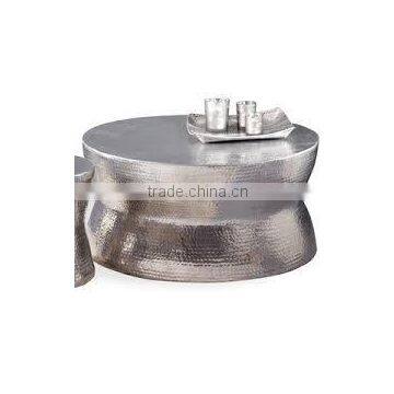 Hammered Polished Aluminum Table photo-3