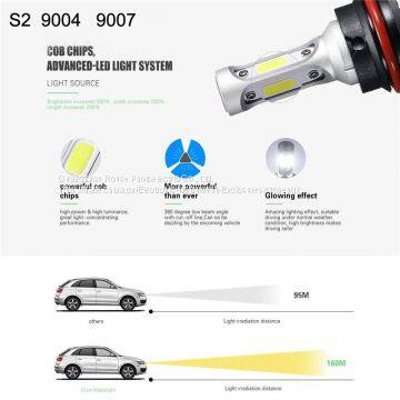 S2 9004 9007 Cob LED Headlight Bulbs 72W 8000LM LED Car Headlamp Hi-Lo Beam Automobile Light Conversion Kit 6500K 12V photo-3
