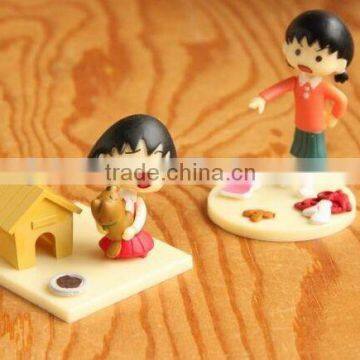 small plastic cartoon figurine, cute japanese girl plastic 3d cartoon figurines,OEM Custom figurine factory