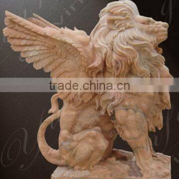 Hand Carved Marble Stone Lion Statue Sculpture Garden Yard Decoration Item photo-2