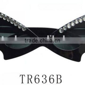 Halloween party gift bat shape sunglasses with rhinestone