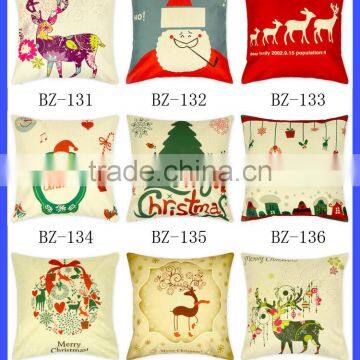 Christmas Printing Car Sofa Home Decorative Linen Cushion Throw Pillow Covers photo-3