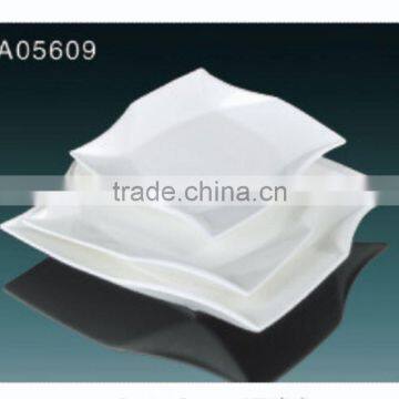 2014 Hot Sale White Ceramic Square Deep Plate