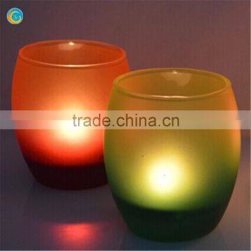 Electroplate Frosting Egg Shape Glass Candle Holder Candlestick photo-3