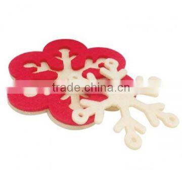 2017 Christmas Snowflake Felt Coaster table decoration made in China