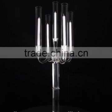 Wholesale 5 Arm Crystal Glass Candelabra for Wedding photo-2
