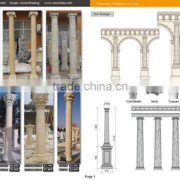 Decoration Roman Pillar Twist Marble Column photo-2