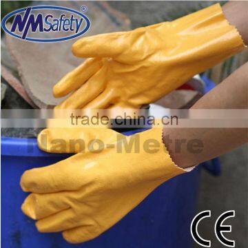 NMSAFETY interlock nitrile dipped glove with gauntlet