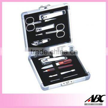 Fashional Aluminum Case 11pcs Nail Care Tools And Equipment