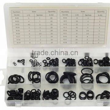 Professional factory 225 pcs Rubber O- ring assortment / Hardware sets