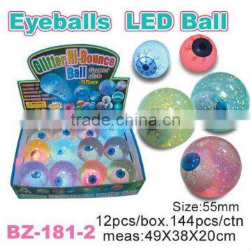 55mm LED Water Bouncing Ball With Glitter