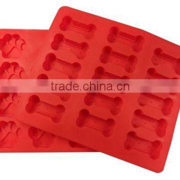 Puppy Paw & Bone Silicone Baking Pan Mold Ice Tray Dog Treat Cookie Non Stick photo-6