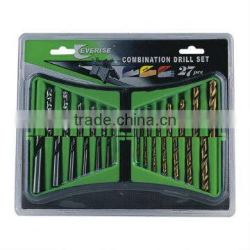 27 piece good quality combination drilling set in plastic case