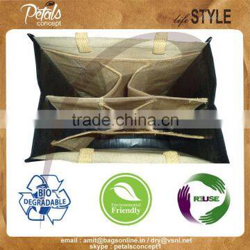 Six Bottle Juco Beer Bag With Partition for OEM - Made From pp Laminated Fabric photo-5