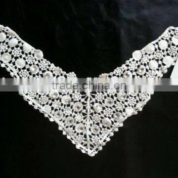 BL0130 Free shipping white rhinestone embroidery latest women collar designs