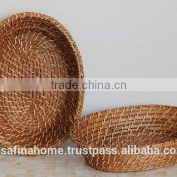 Small bread shape rattan basket
