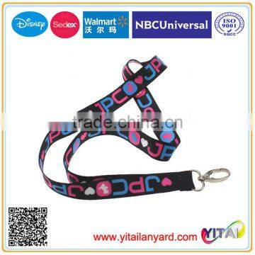 OEM export flat sublimation lanyard with carbine hook