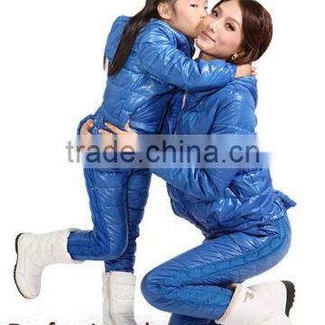 pure color mother and daughter cotton coat sets girls winter new coats set design