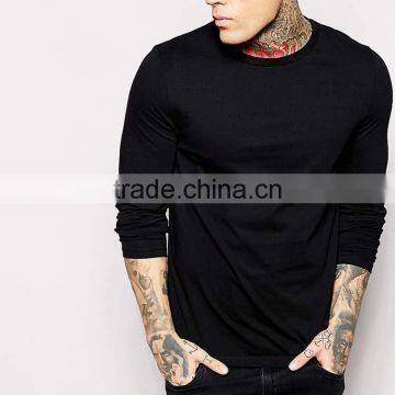 2016 Hot Sale Fashion Men 100% Cotton Long Sleeve Tshirt