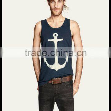 100% Cotton Custom Printed Mens Tank Top