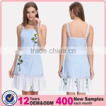 Latest summer women's embroidery dress design