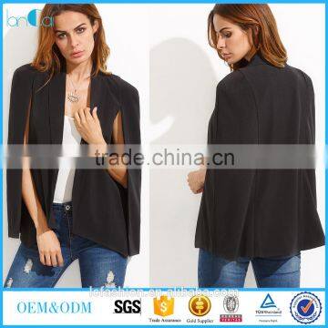 women fashion blazer Black Shawl Collar Cape Sleeve Blazer