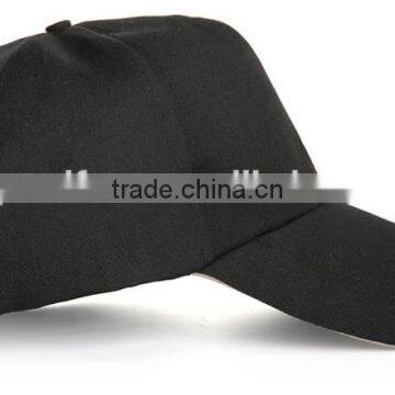 good quality black embroidery 100%cotton snap back 6-panel baseball hat and cap