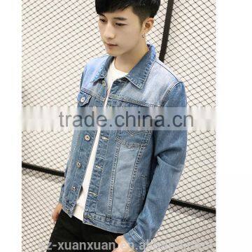 SZXX Customized Quility Embroidered Logo Coat Mens Denim Jacket photo-3