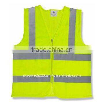 Safety Vest Hi Viz Fluorescent Yellow With Reflective Tape