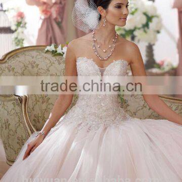 Top Quality China Factory Made French Lace Wedding Dresses Vestidos de Noiva photo-2